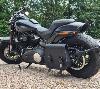 LEDRIE - Grosse Sacoche latérale en Cuir NOIR pour moto custom (Coté droit ou gauche) 18 litres 