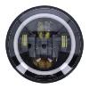 Phare à LEDS moto 7" Diamètre 174,5 mm (6,87")  Avec un anneau halo commutable de couleur blanc/ambre (orange).   homologué CE 
