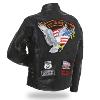 BLOUSON en Cuir patchwork noir Aigle / Live To Ride - HOMME