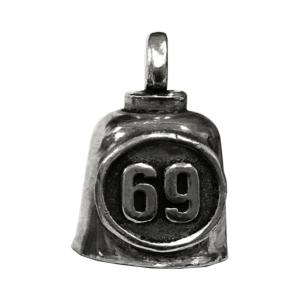 Guardian Bells - Clochette porte clés porte-bonheur Bikers Motif 69  (EN ETAIN SANS PLOMB)