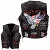 Gilet en Cuir patchwork  "Aigle / Live To Ride" pour Bikers ( S à 7XL)