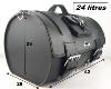 Sac / Malle rool Bag pour sissy bar en Cuir véritable , couleur Noir  , 24 litres - fabrication Française 