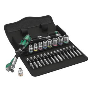 KIT DE CLIQUET WERA ZYKLOP 28 PCS. ENTRAÎNEMENT 1/4 " US TAILLES