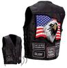 Gilet Jacket en cuir " Aigle / American Flag " pour Bikers Taille M 