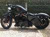 Sacoche trousse latérale de cadre en Cuir couleur Noir  - Gros Modéle  pour Harley Sportster Iron Forty Nightster ou autres custom