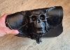 Sacoche en Cuir véritable fabrication Française Tête de Mort SKULL en relief  pour Harley Sportster ou autres motos custom