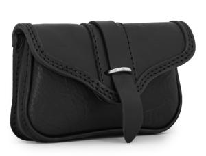 Made In Italie : Sacoche pochette pour ceinture en Cuir véritable Couleur Noir