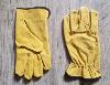 Paire de gants en Cuir jaune (taille unique)