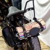 Porte / support couverture en Cuir véritable Noir  + Couverture style Mexicaine pour Bikers
