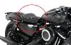 Selle Solo Austin Noire quadrillé  Couleur Blanc pour Harley Sportster ( Iron low XL Forty )