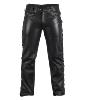 Pantalons en Cuir  véritable avec lacets sur les cotés pour moto , bikers ou autre (sur mesure possible) Couleur Noir 