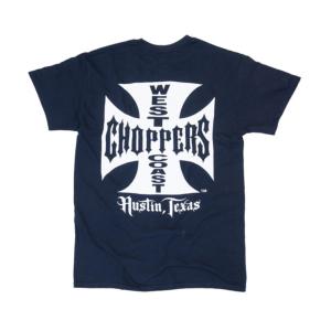 West Coast Choppers :  T-shirt WCC manches courtes couleur Bleu 