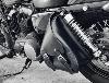 LONGRIDE - Sacoche latérale en cuir Noir pour Harley Sportster (ou rigide coté droit) rabat anti-pluie