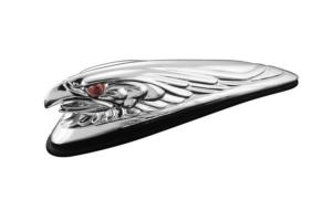 Highway Hawk Ornement / Figurine Moto "Tête d'aigle" longueur 12cm en chrome avec lumière 12V5W