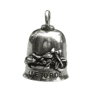 Guardian Bells - Clochette porte clés porte-bonheur Bikers Live To Ride Custom (EN ETAIN SANS PLOMB)