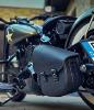 Sacoche latérale en Cuir véritable  couleur Noir pour harley SOFTAIL ou autres custom 