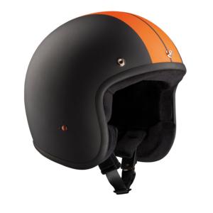 Casque jet BANDIT Noir & Orange MAT (homologuer CE) M L XL 